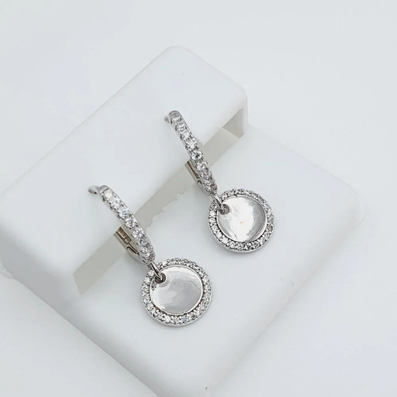 - "925 Sterling Silver Cubic Zirconia Earrings, U19254704 - Picture 1 of 11